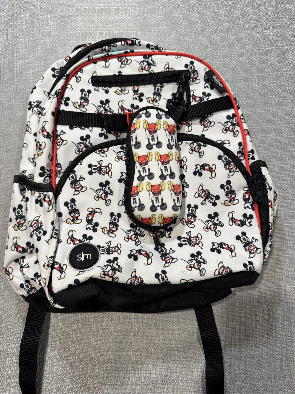 Simple Modern Disney Mickey Mouse Backpack - White/Black/Red - Approx. 16 Inch
